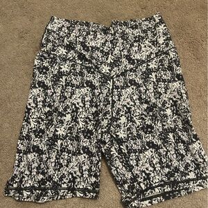 Aerie Black and White Floral Bike Shorts